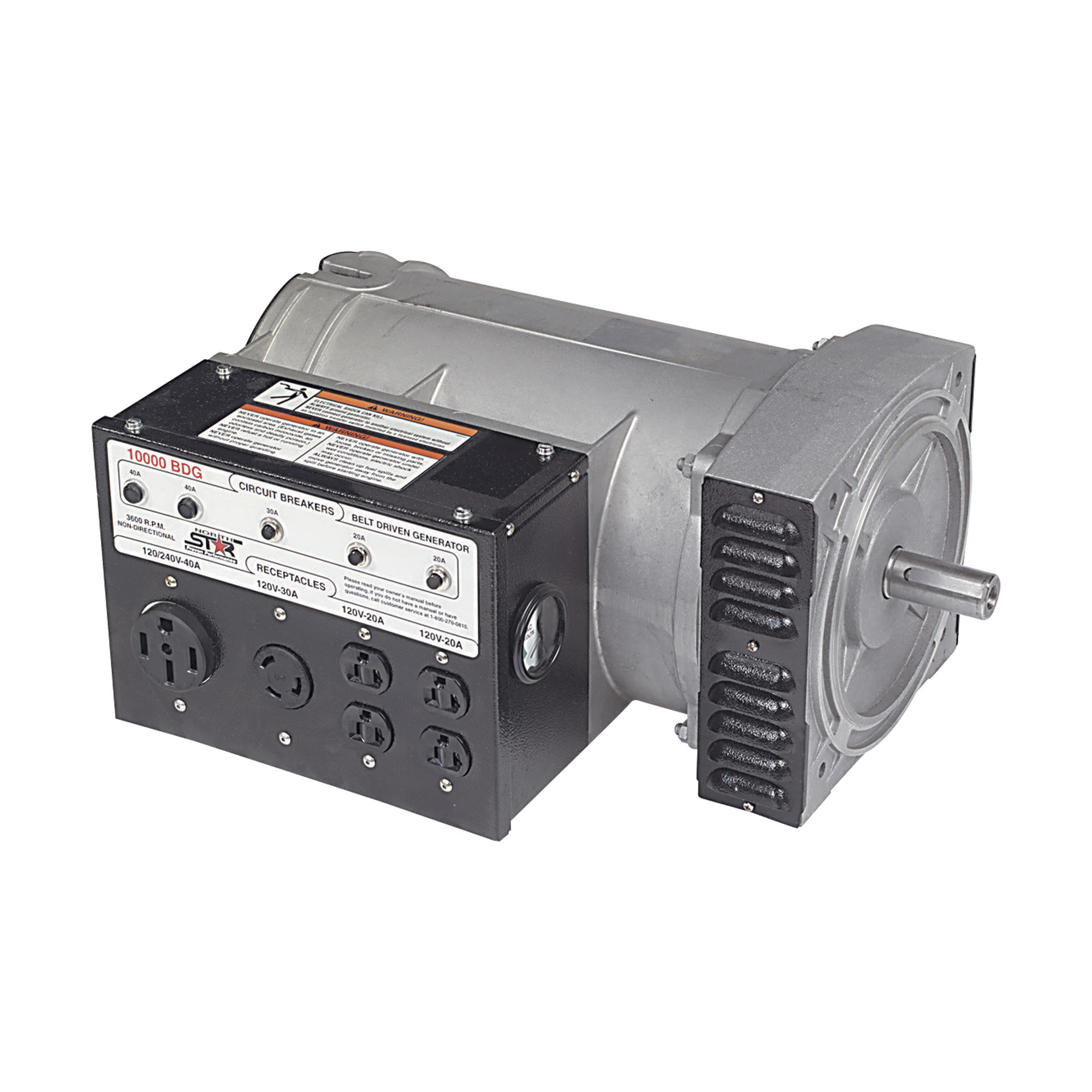NorthStar Belt-Driven Generator Head, 10,000 Surge Watts, 9600 Rated Watts, 18 HP Required